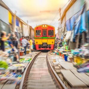 Floating Market (Damnoen Saduak) + Train Market.