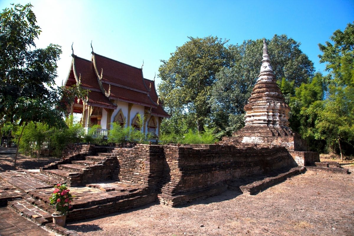 Historic temple ruins at Wiang Kum Kam in Chiang Mai, Thailand