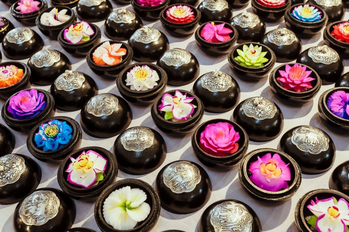 Handmade carved soap flowers from Chiang Mai, Thailand