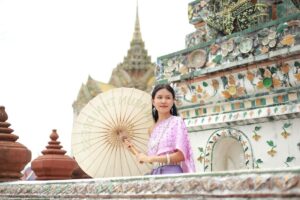 Bangkok Canal Activity and Temple of the Dawn