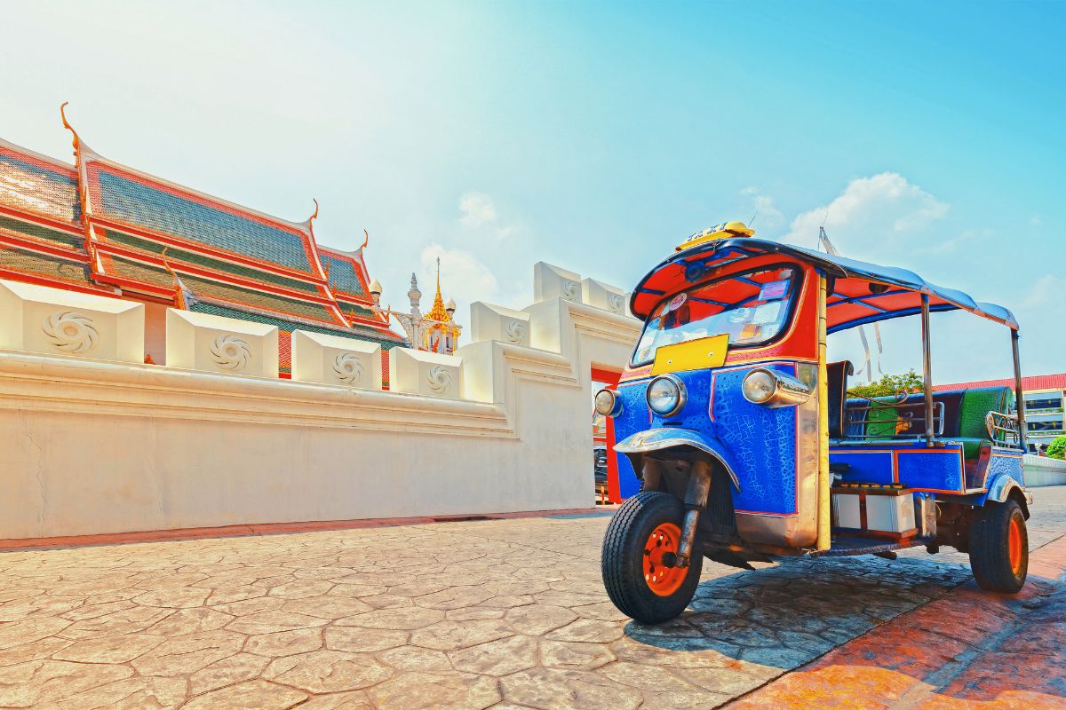 Colorful tuk tuk parked in Thailand